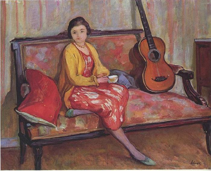 Henry Lebasques Nono and a Guitar Spain oil painting art